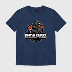 Футболка хлопковая мужская Reaper dead скелет, цвет: тёмно-синий