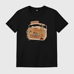 Футболка хлопковая мужская Ведьмина служба доставки: Studio Ghibli, цвет: черный