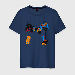 Футболка хлопковая мужская Контроллеры, цвет: тёмно-синий