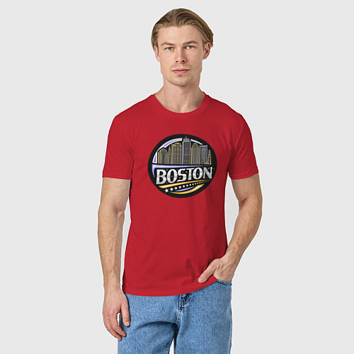Мужская футболка Boston - USA / Красный – фото 3