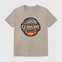 Футболка хлопковая мужская Germany - Германия, цвет: миндальный