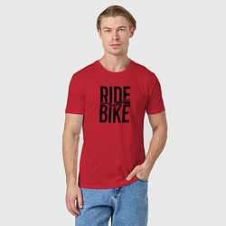 Футболка хлопковая мужская Black ride bike, цвет: красный — фото 2
