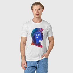 Футболка хлопковая мужская Tardis and doctor, цвет: белый — фото 2