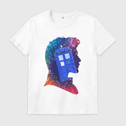 Футболка хлопковая мужская Tardis and doctor, цвет: белый
