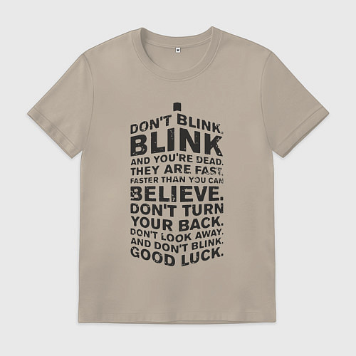 Мужская футболка Tardis - good luck / Миндальный – фото 1