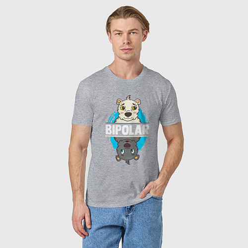 Мужская футболка Биполярный медведь / Меланж – фото 3