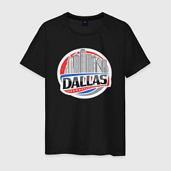 Футболка хлопковая мужская Dallas - USA, цвет: черный