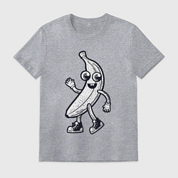 Футболка хлопковая мужская Банановый человечек, цвет: меланж