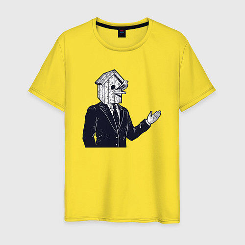 Мужская футболка Человек скворечник / Желтый – фото 1