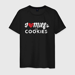 Футболка хлопковая мужская Milf and cookies милфа, цвет: черный