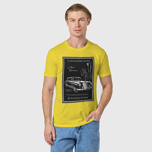 Мужская футболка Mercedes-benz ретро / Желтый – фото 3