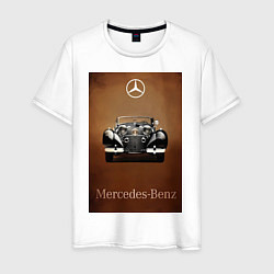 Футболка хлопковая мужская Mercedes-benz автомобиль, цвет: белый