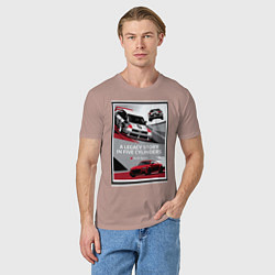 Футболка хлопковая мужская Audi Sport автомобиль, цвет: пыльно-розовый — фото 2