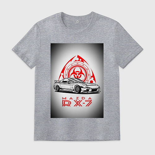 Мужская футболка Mazda rx-7 автомобиль / Меланж – фото 1
