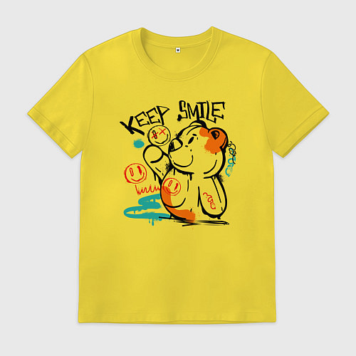 Мужская футболка Продолжай улыбаться / Желтый – фото 1