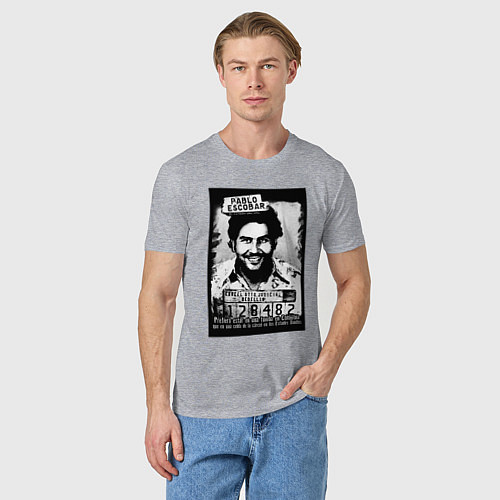 Мужская футболка Escobar in the jail / Меланж – фото 3