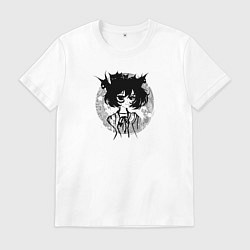 Футболка хлопковая мужская Между светом и тьмой, цвет: белый