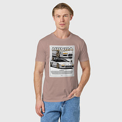 Футболка хлопковая мужская Honda nsx авто, цвет: пыльно-розовый — фото 2