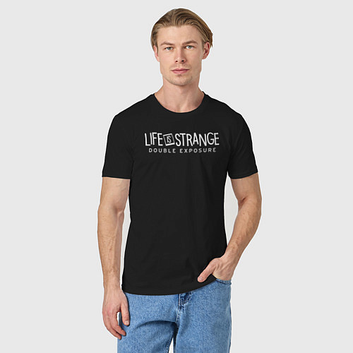 Мужская футболка Life is strange double exposure logotypе / Черный – фото 3
