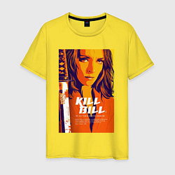 Футболка хлопковая мужская Kill bill - Uma Thurman, цвет: желтый