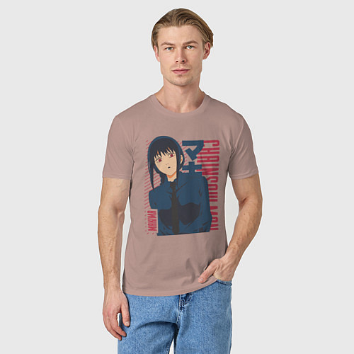 Мужская футболка Человек-бензопила Макима Makima / Пыльно-розовый – фото 3