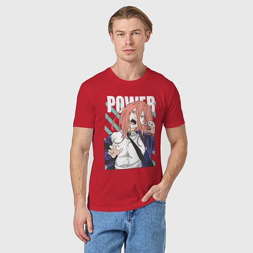 Мужская футболка Человек-бензопила Пауэр Power / Красный – фото 3