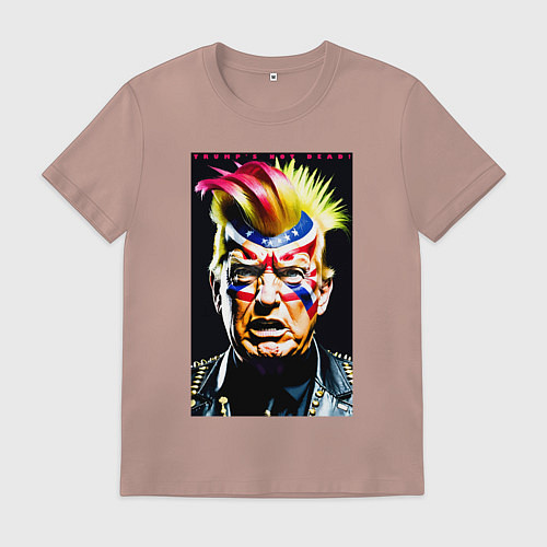 Мужская футболка Панк Дональд Трамп - жесть / Пыльно-розовый – фото 1