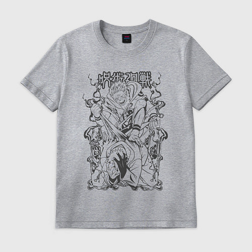 Мужская футболка Магическая битва Сукуна Денджи расширение простран / Меланж – фото 1