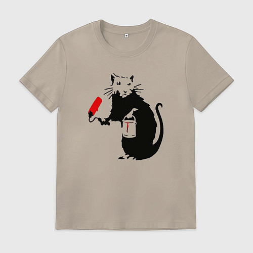 Мужская футболка Banksy rat / Миндальный – фото 1