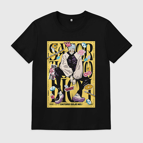 Мужская футболка Модный Годжо - Магическая битва / Черный – фото 1