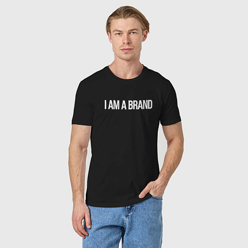 Мужская футболка I am a brand / Черный – фото 3