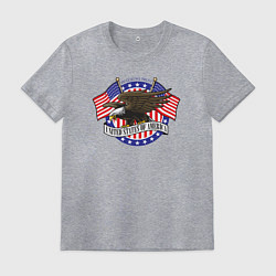 Футболка хлопковая мужская United States of America, цвет: меланж