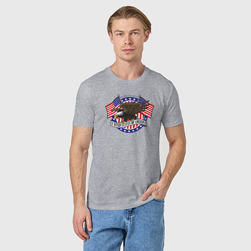 Мужская футболка United States of America / Меланж – фото 3