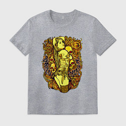 Футболка хлопковая мужская Зарытое сокровище, цвет: меланж