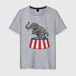 Футболка хлопковая мужская Poop elephant, цвет: меланж