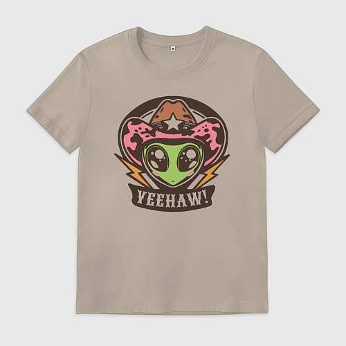 Мужская футболка Инопланетянин ковбой / Миндальный – фото 1