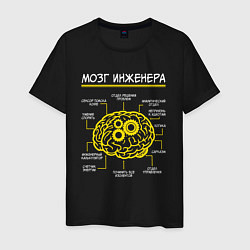 Футболка хлопковая мужская Мозг инженера, цвет: черный