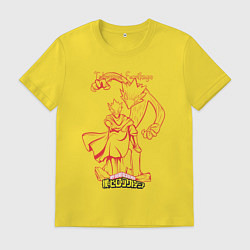 Футболка хлопковая мужская Моя геройская академия Такаями, цвет: желтый
