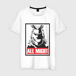 Футболка хлопковая мужская Моя геройская академия All Might, цвет: белый