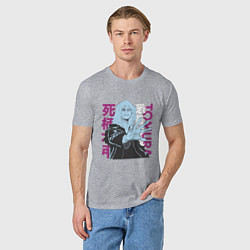 Футболка хлопковая мужская Моя геройская академия Шигараки Томура, цвет: меланж — фото 2