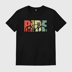 Футболка хлопковая мужская Велосипед ретро, цвет: черный