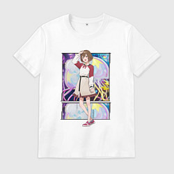 Футболка хлопковая мужская Махиру Кодзуки - медуза не умеет плавать в ночи, цвет: белый