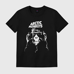 Футболка хлопковая мужская Arctic monkeys group, цвет: черный
