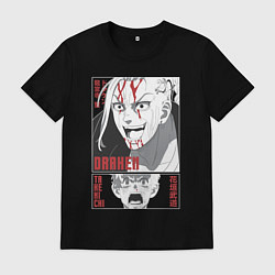 Футболка хлопковая мужская Токийские мстители Кен Рюгуджи Такемичи Ханагаки, цвет: черный