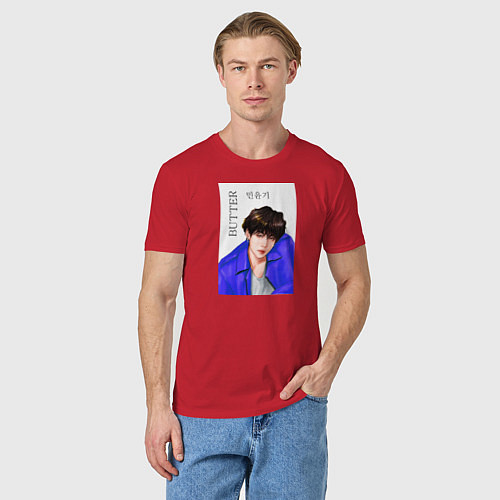 Мужская футболка Мин юнги масло / Красный – фото 3