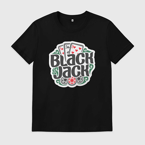 Мужская футболка Блек-джек игра / Черный – фото 1