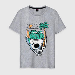 Футболка хлопковая мужская Skull and summer, цвет: меланж