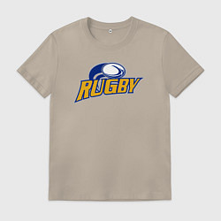 Футболка хлопковая мужская Rugby sport, цвет: миндальный