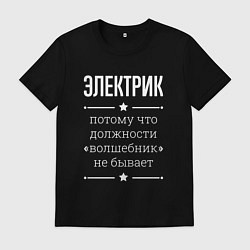 Футболка хлопковая мужская Электрик волшебник, цвет: черный