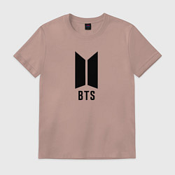 Футболка хлопковая мужская BTS знак, цвет: пыльно-розовый